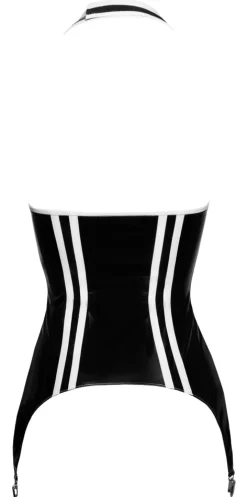 Strapshemd aus Lack Wetlook gestreift