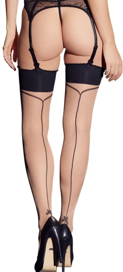 Strapsstrümpfe Naht hell