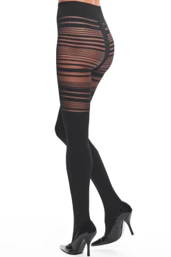 Strumpfhose mit Streifen in schwarz