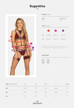 Sugestina 3 teiliges Straps Set rot