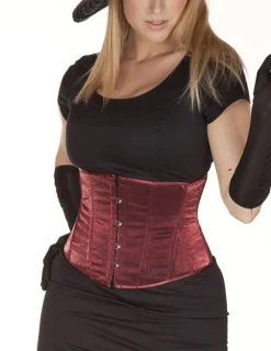 Taillen-Korsett Samt bordeaux