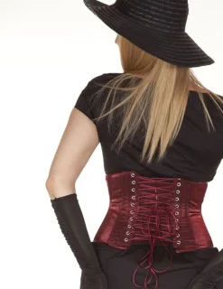 Taillen-Korsett Samt bordeaux