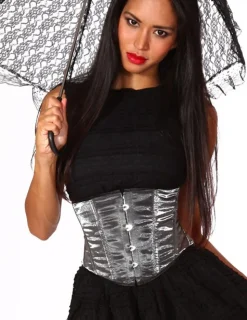 Taillen-Korsett Samt silber