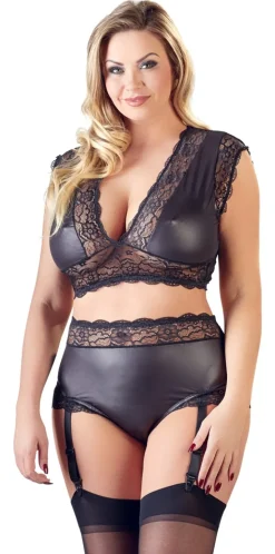 Top und Straps-Slip schwarz