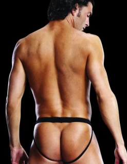 Transparenter Jock Strap Slip in schwarz