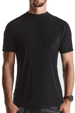 T-Shirt mit Reißverschluss in schwarz