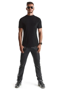 T-Shirt mit Reißverschluss in schwarz