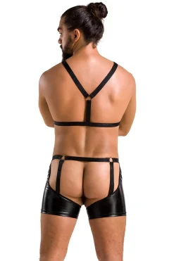 Wetlook Harness Outfit mit Metall-Nieten
