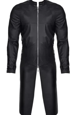Wetlook Herren Mantel schwarz