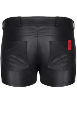 Wetlook Herren-Shorts Slim-Fit Gürtelschnallen