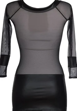 Wetlook Minikleid in Netz- und Strap-Optik V-8419 schwarz