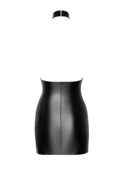 Wetlook Minikleid mit Netzstoff und Samtdruck