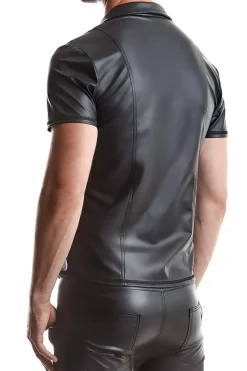 Wetlook Polo-Shirt mit Reißverschluss und feinen Details