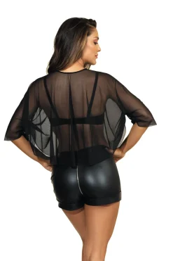 Wetlook Shorts elastisch schwarz