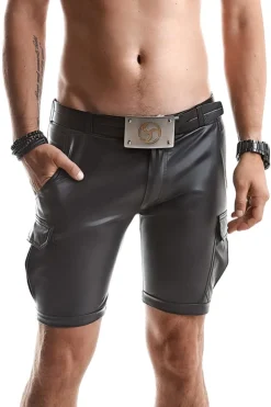 Wetlook Shorts mit Taschen im Cargostil