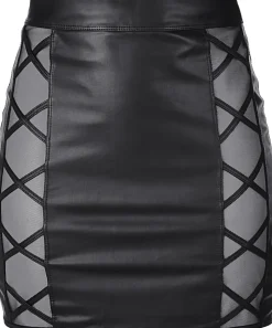 Wetlook Skirt Rock in schwarz