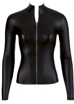 Wetlook Top mit Stehkragen