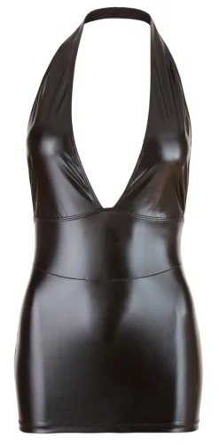 Wetlookminikleid schwarz
