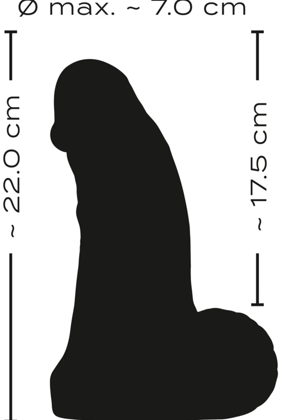 XL Dildo mit Hoden aus flexiblem Material